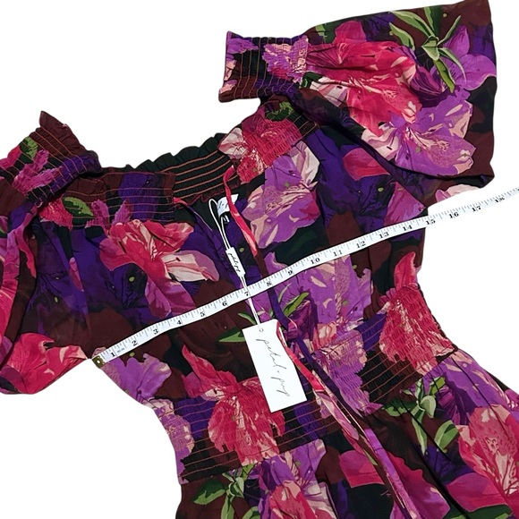 PETAL & PUP NWT Luanne Floral Off the Shoulder Long Sleeve Maxi Dress - Picture 11 of 15